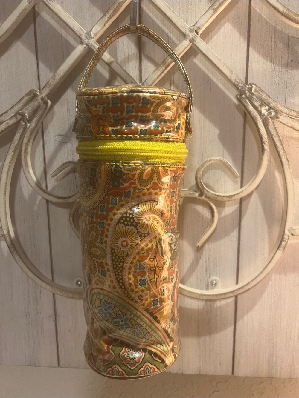 Kalencom Yellow Paisley Insulated Bottle Carrier by